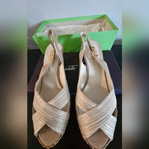 SESTO MEUCCI Jacoba Women's Tan Espadrille Sandals Made In Italy Sz 7.5 M NIB